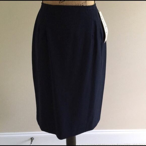 VINTAGE Y2K NWT Diana Fay Navy High Waisted Skirt - Picture 6 of 7